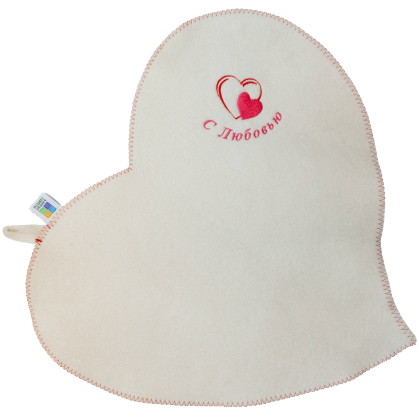 Коврик банный "Сердце", цвет белый. без упаковки