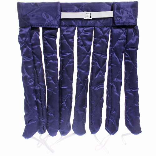 Мягкие атласные бигуди на ленте KUDRI, цвет Синяя лазурь, 53-63 на 30см_4