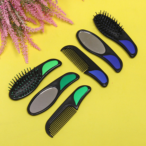 Расчески в наборе 3шт Мини, цвет черный, упаковка пакет_6