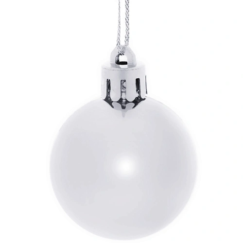 Новогодние шары 4 см (набор 24 шт) Микс фактур, серебро_14