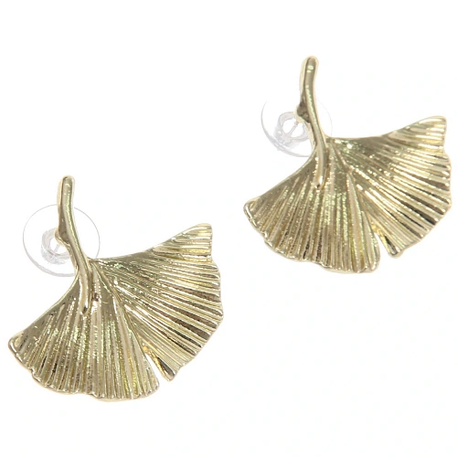Серьги ЭЛЛОДИ, листики, цвет золото и серебро, 2,82,5см_7