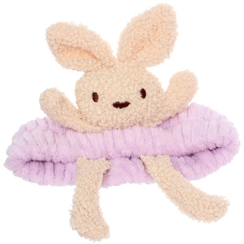 Повязка на голову косметическая ДАЙМОНД Ми, зайки с лапками, цвет лавандовый, серый, и бежевый, 2055см (ZIP пакет)_9