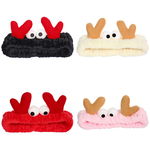 Повязка на голову New collection Vostok - Крабики, цвет розовый, чёрный, бежевый и красный, 206см ( упаковка белый ZIP пакет )_15