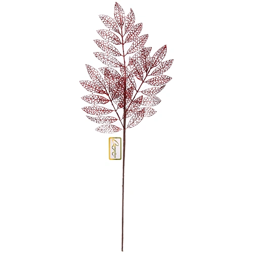 Ветка декоративная Зимние листья 85 см, Рубин_2