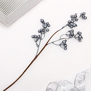 Ветка декоративная "Сказочная ягода" 60 см, Чёрный жемчуг