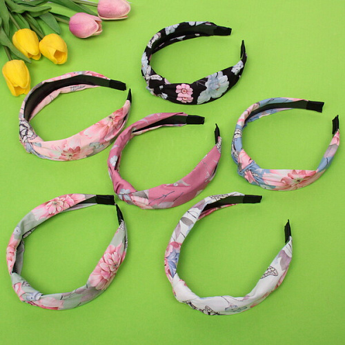 Ободок для волос Beauty Gallery - Flower, ширина 2,8см, микс 6 цветов _9