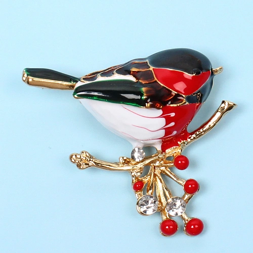 Брошь GOLD Podarok, Снегирь, цвет как на фото, 354см (символ Надежды)_3