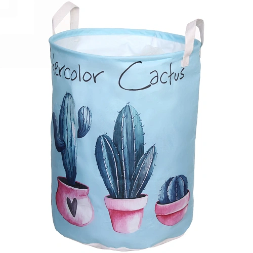 Корзина для белья круглая Кактусы 4433 см 418_4