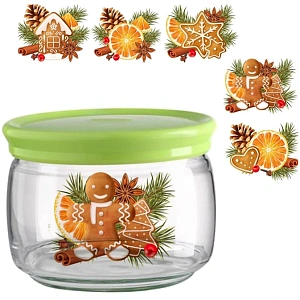 Банка стеклянная 420мл "Со вкусом праздника" 5 видов D43002/12