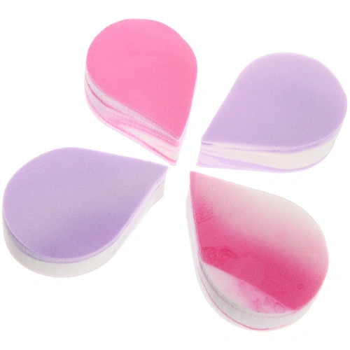 Спонжи для макияжа 4шт ЭФФЕКТО, капли, микс два цвета розовый и фиолетовый, 42см_4