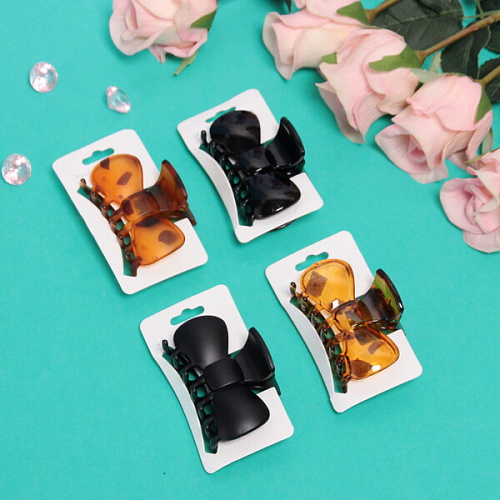 Заколка-краб для волос на блистере Diana Collection - Sia, микс 4 цвета, 7,5см _3