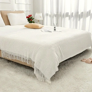 Плед 130*170 см "ELIZE" вязанный, цвет белый