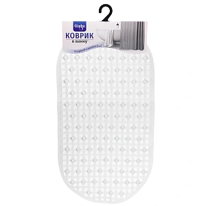 Коврик в ванну 64х34 "Куба" белый