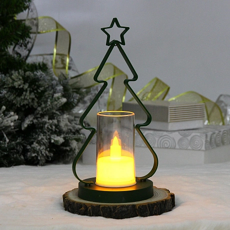 Сувенир с подсветкой "Таинсвенная елочка" 11*22,5 см см, Зелёный