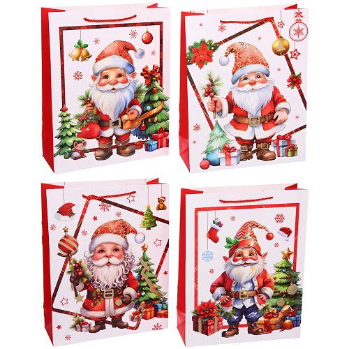 Пакет подарочный "Новогодний гость" 31*40*12 см, микс