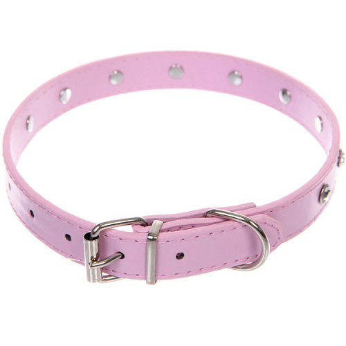 Ошейник для собак и кошек со стразами На стиле, цвет пудровый, 2см, размер L, 3944см (лейбл)_3