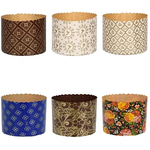 Набор бумажных форм для выпечки куличей "Пасхальный" 1л d-11*8,5см, 3шт дизайн в ассортименте "Marmiton"