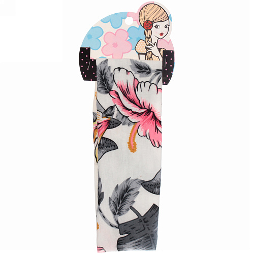 Повязка на голову Britney Room, принт цветы, микс 6 цветов, 207см_8