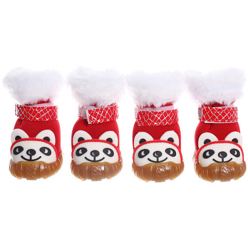 Ботинки зимние для животных МОДНЫЙ БРО, на липучке, цвет красный, размер 2, 4,5см_6