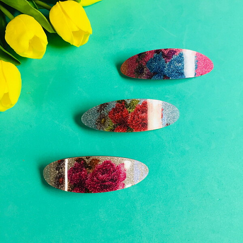 Заколка автомат Women's style - Эмма, 9,52,5см, микс 6 цветов_2