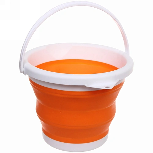 Ведро складное круг 5л 25х20см оранжевое_3