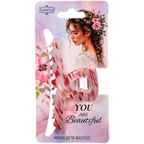 Заколка - краб для волос AKS-EMPIRE, петля, микс 6 цветов, 7,84,5см_6