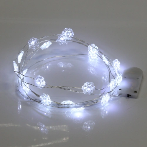Гирлянда для дома "Снежинка" на батарейках 2,0 м 20 ламп LED, 1 реж., IP-20, Белый