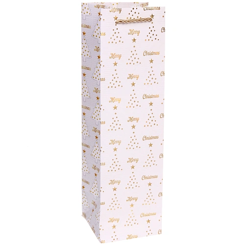 Пакет под бутылку "Волшебная елочка" 11*38*11 см, микс