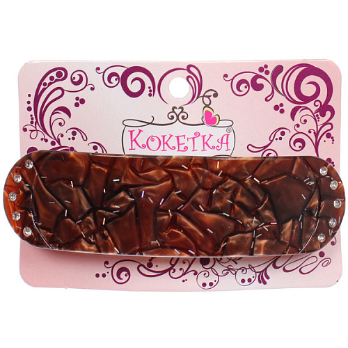 Заколка - автомат ЭКЛЕР, форма прямоугольная, флекса, микс 5 цветов, 92,7см (блистер Кокетка)_7