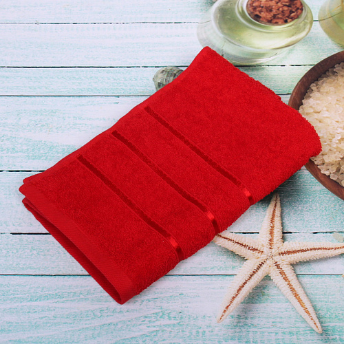 Полотенце махровое 5090см LUNA цвет красный 02050 плотность 360грм2_8