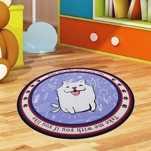 Коврик - лежанка для животных ЛАПУСИКИ, мистер беляшик, цвет как на фото d-60см (лейбл)_4