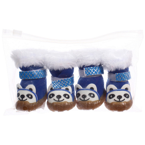 Ботинки зимние для животных МОДНЫЙ БРО, на липучке, цвет синий, размер 2, 4,5см_8