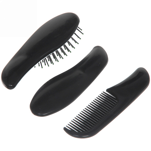 Расчески в наборе 3шт Мини, цвет черный, упаковка пакет_14