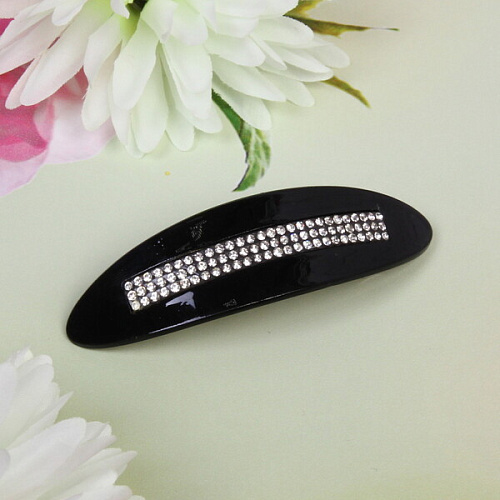 Заколка автомат Lady Collection - Блеск, овал, 6 цветов, 102,5см (Кокетка)_3