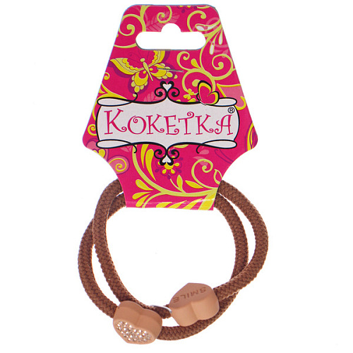 Резинки для волос 2шт ФАНТЕЭГРО, кубик, цвет черный, молочный и коричневый, d-55см (Кокетка)_4