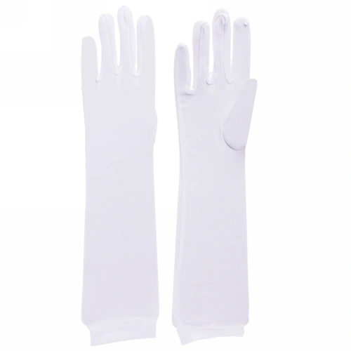 Перчатки карнавальные "Королева" удлиненные, белый