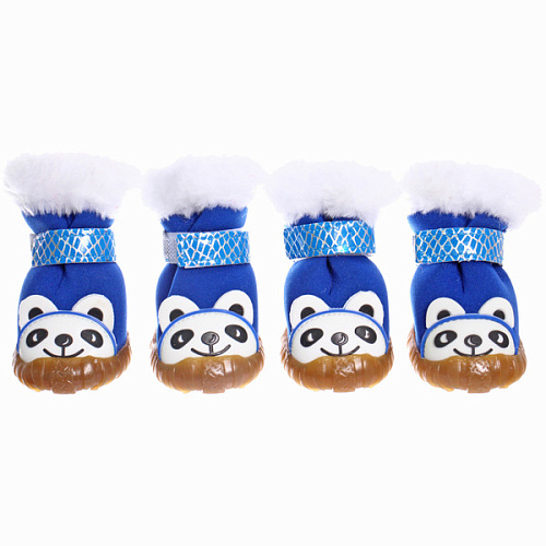 Ботинки зимние для животных МОДНЫЙ БРО, на липучке, цвет синий, размер 4, 5,5см_6