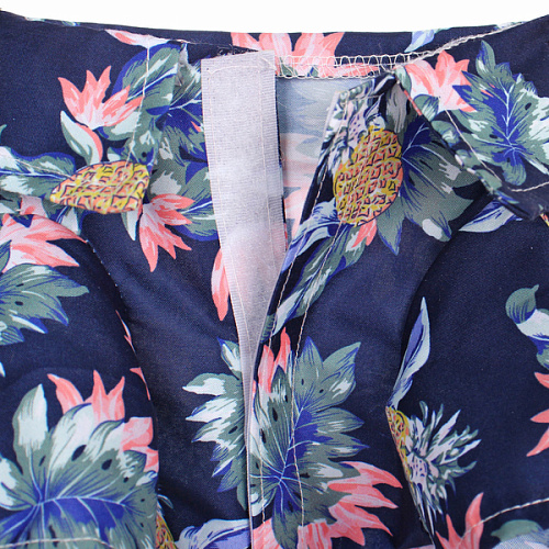 Рубашка для собак и кошек малых и средних пород СТИЛЬНЫЙ БРО, цвет синий, принт ананасы с цветами, размер S_8