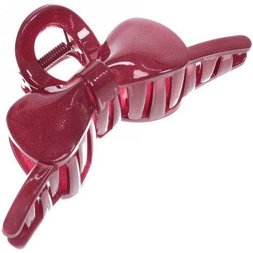 Заколка-краб для волос  на блистере Magic Gloss, бантик, микс 6 цветов, 11см (Кокетка)_12