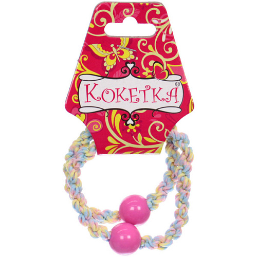 Резинки для волос 2шт Грация, шарики, микс 6 цветов, d-5,5см_3