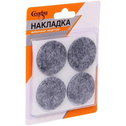 Накладка защитная для мебели d=403 мм, 8 шт, цвет серый, круглая Селфи_3