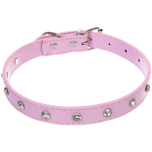 Ошейник для собак и кошек со стразами На стиле, цвет пудровый, 2см, размер L, 3944см (лейбл)_4