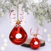 Ёлочная игрушка "Счастливый лось" 13 см (2 шт), красный