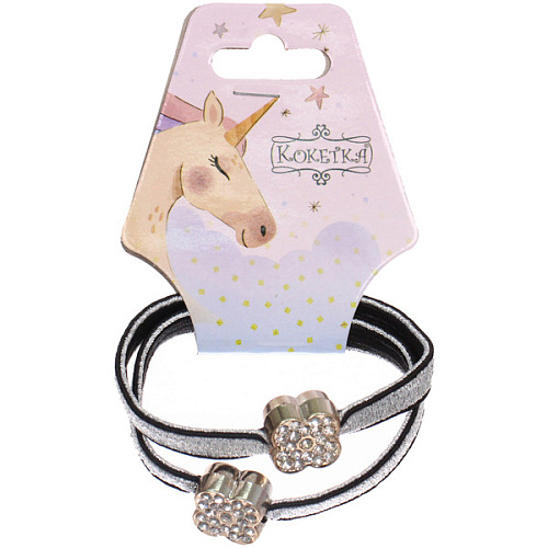 Резинки для волос 2шт МАЛЬТА, цветочки, микс 6 цветов, d-5,5см (подвес Единорог)_3