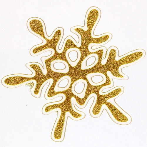 Наклейка  Снежинка из сказки 1520, золото_3