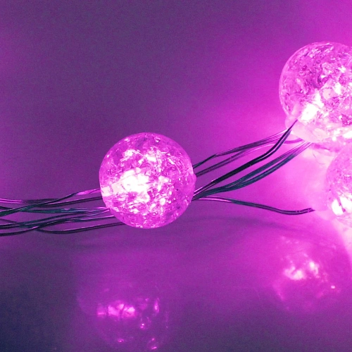 Гирлянда для дома Жемчужина на батарейках 2,0 м 20 ламп LED, d-1 см, 3 реж,, IP-20, Розовый_3