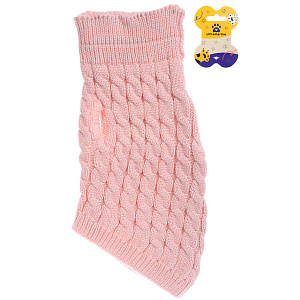 Кофта - свитер для мелких пород собак и кошек "BRO Style ", косички, цвет розовый, р L