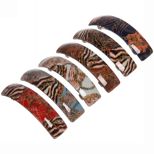 Заколка автомат Lady Collection - Твой стиль, прямоуг, 6 цветов, 92,5см (Кокетка)_13