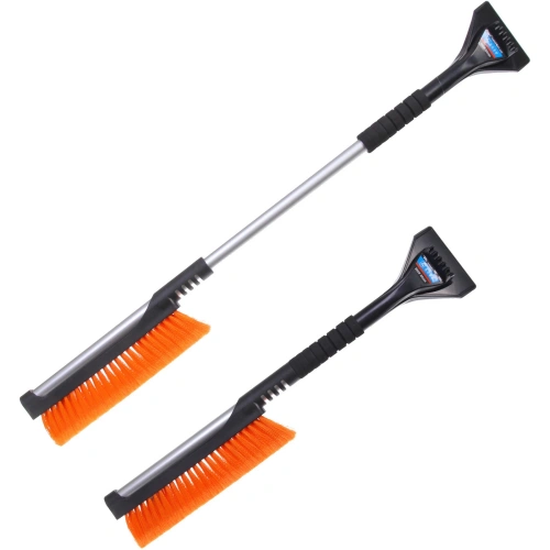 Щетка автомобильная, телескопическая WA-B302, 62-88 см, со скребком 11 см, оранжевый ворс