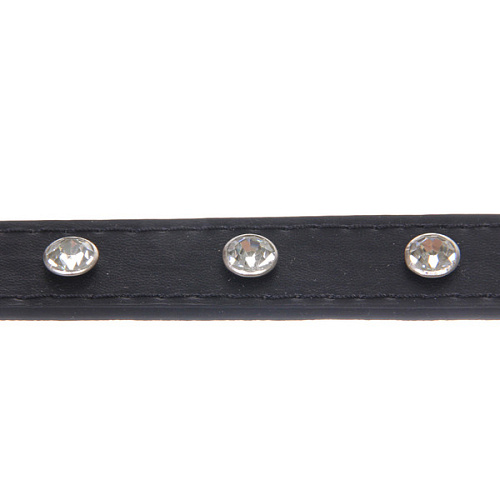 Ошейник для собак и кошек со стразами На стиле, цвет черный, 2см, размер XS, 2025см (лейбл)_6